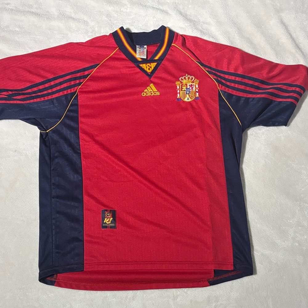Adidas Red and Navy Soccer Jersey